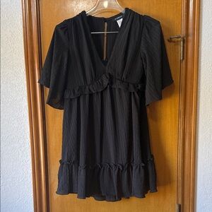 B DARLIN Black Ruffle V-Neck Dress